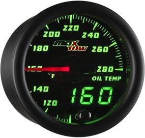 img 4 attached to MaxTow Double Vision 280 F Oil Temperature Gauge Kit - Black Face - Green LED Dial - Analog & Digital Readouts - Trucks - 52mm