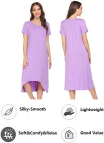 img 3 attached to Ekouer Sleepwear Женская ночная рубашка с V-образным вырезом