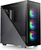 🖥️ thermaltake divider 300 argb triangular case with type-c (usb 3.1 gen 2) and water cooling support - atx mid tower computer case with 3 pre-installed 120mm argb rear fans (ca-1s2-00m1wn-01) logo