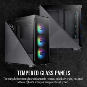img 1 attached to 🖥️ Thermaltake Divider 300 ARGB Triangular Case with Type-C (USB 3.1 Gen 2) and Water Cooling Support - ATX Mid Tower Computer Case with 3 Pre-Installed 120mm ARGB Rear Fans (CA-1S2-00M1WN-01)