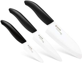 img 4 attached to 🔪 Kyocera FK-3PC BK 3Piece Advanced Ceramic Revolution Series Knife Set - Black, Blade Sizes: 5.5", 4.5", 3" - Premium Quality Cutlery