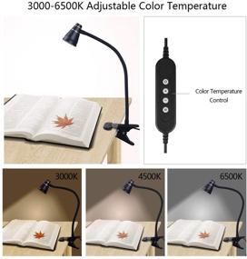 img 3 attached to 💡 CeSunlight LED Clip Desk Lamp: Adjustable Color Temperature for Brighter Illumination - Headboard & Bed Reading Light with Strong Clamp (Black)