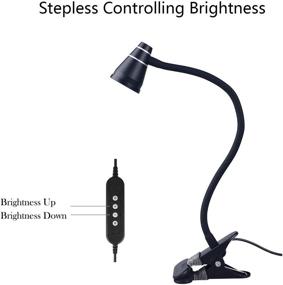 img 2 attached to 💡 CeSunlight LED Clip Desk Lamp: Adjustable Color Temperature for Brighter Illumination - Headboard & Bed Reading Light with Strong Clamp (Black)