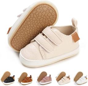 img 3 attached to 👟 Infant Sneakers with Non-Slip Rubber Sole for Baby Boys and Girls - Toddler First Walker Outdoor Tennis Crib Dress Shoes