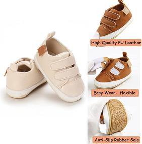 img 2 attached to 👟 Infant Sneakers with Non-Slip Rubber Sole for Baby Boys and Girls - Toddler First Walker Outdoor Tennis Crib Dress Shoes