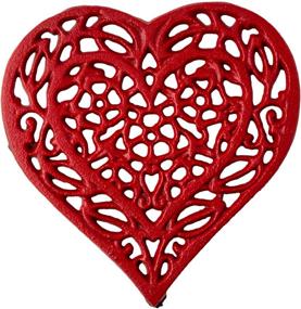 img 4 attached to Stylish Cast Iron Heart Trivet: Enhancing Your Decor with Elegance