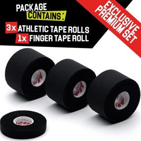 img 1 attached to 🏋️ Summum Fit Athletic Tape: All-in-One Sports Tape for Enhanced Wrist, Ankle, and Hand Protection. 3 Rolls + 1 Finger Tape. Easy Application & No Sticky Residue. Ideal for Boxing, Football, and Climbing.