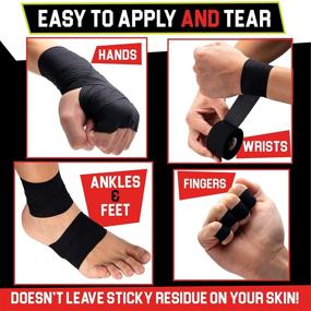 img 2 attached to 🏋️ Summum Fit Athletic Tape: All-in-One Sports Tape for Enhanced Wrist, Ankle, and Hand Protection. 3 Rolls + 1 Finger Tape. Easy Application & No Sticky Residue. Ideal for Boxing, Football, and Climbing.