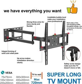 img 3 attached to 📺 Mount Plus MP-L28-400D: Long Arm TV Wall Mount with 28 Inch Extension for Corner Installation, Full Motion Design - Supports 32"-55" TVs, Max VESA 400x400 (Corner Wall Mount)