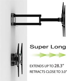 img 1 attached to 📺 Mount Plus MP-L28-400D: Long Arm TV Wall Mount with 28 Inch Extension for Corner Installation, Full Motion Design - Supports 32"-55" TVs, Max VESA 400x400 (Corner Wall Mount)