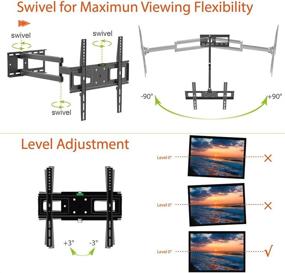 img 2 attached to 📺 Mount Plus MP-L28-400D: Long Arm TV Wall Mount with 28 Inch Extension for Corner Installation, Full Motion Design - Supports 32"-55" TVs, Max VESA 400x400 (Corner Wall Mount)