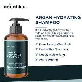 img 1 attached to 🧴 Aquableu Argan Shampoo: Moisturizing & Restorative for Dry, Damaged & Curly Hair – Natural Argan & Jojoba Oil – Sulfate & Paraben Free – Color Treated Hair Solution – For Men & Women (16 oz)