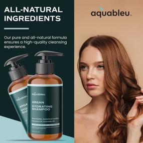 img 2 attached to 🧴 Aquableu Argan Shampoo: Moisturizing & Restorative for Dry, Damaged & Curly Hair – Natural Argan & Jojoba Oil – Sulfate & Paraben Free – Color Treated Hair Solution – For Men & Women (16 oz)