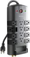 🔌 high-performance belkin surge power strip protector with rotating & stationary outlets - 8 ft long extension cord for home, office, travel, and charging logo