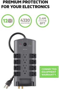 img 3 attached to 🔌 High-Performance Belkin Surge Power Strip Protector with Rotating & Stationary Outlets - 8 ft Long Extension Cord for Home, Office, Travel, and Charging