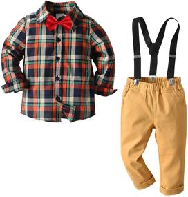 img 4 attached to 🎄 Adorable Christmas Toddler Outfits: Boys' Clothing with Suspenders