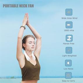 img 2 attached to 360° Cooling Fan - Lysefoss Hands Free Bladeless Neck Fan, Portable Neck Fan for Outdoor, Headphone Design, USB Rechargeable Personal Neck Fan with 3 Wind Speeds