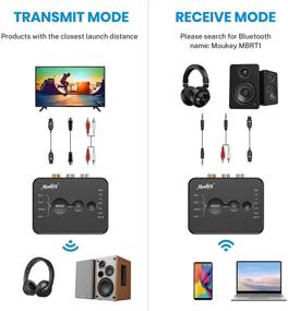 img 1 attached to 🎧 Moukey Bluetooth 5.0 Transmitter Receiver: AptX 2-in-1 Audio Adapter for TV/Headphones/Speakers with Low Latency