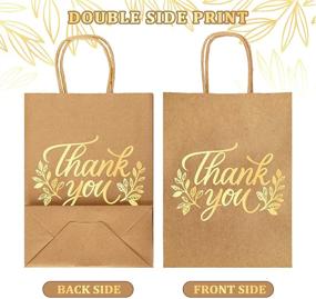 img 1 attached to 🎁 Whaline 16Pcs Thank You Gold Foil Kraft Paper Gift Bags with Handle - 4 Styles - Party Favor Bags for Wedding, Birthday, Baby Shower Party Favors - 6.3 x 8.7 x 3.1inch, Brown Paper Bags