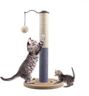 67i kitten cat scratching post: interactive toy with sisal rope, tracking, hanging ball, and 360° rotation logo