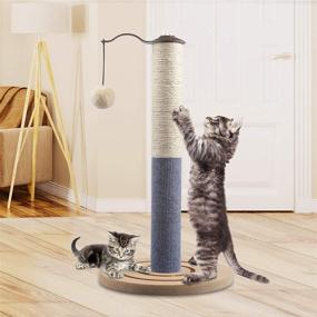 img 3 attached to 67i Kitten Cat Scratching Post: Interactive Toy with Sisal Rope, Tracking, Hanging Ball, and 360° Rotation