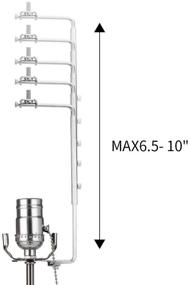 img 2 attached to Крепление для абажура лампы с регулируемым держателем от 6 до 10 дюймов с стандартным седлом 3/8 дюйма / основанием для освещения E12 / E26 UNO Fitter Adapter Converter Finial Set Parts, высотой 6-10 дюймов для абажура типа "паук