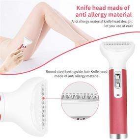 img 2 attached to 💖 Sdmelld Hair Remover for Women: 5-in-1 Electric Shaver, Painless & Rechargeable, Eyebrow Trimmer, Nose Trimmer, Waterproof Bikini Facial Hair Removal (Pink)