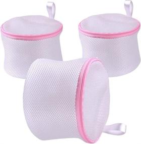 img 4 attached to KEREITH 3Pack Delicate Bra Washing Bags - Large Size Lingerie Laundry Bags for Washing Machine & Dryer - Protect and Preserve Bras with Bra Saver Bag (3pack white bra bag)