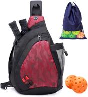 pickleball bag with water bottle holder: zoea sport sling bag for women and men - fits 2 paddles and all your gear logo