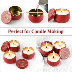 img 1 attached to 🕯️ 24Pcs Apsung Candle Tins, 8oz Candle Cans Jars for DIY Candle Making, Round Containers with Lids for Arts Crafts, Storage and Holiday Gifts - Red