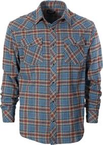 img 4 attached to 👕 Turquoise Checkered Brushed Gioberti Western Shirts for Men