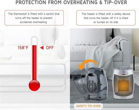 img 1 attached to 🔥 AeroHome 1500W / 750W Керамический Портативный Обогреватель - Внутренний Электрический Обогреватель с Защитой от Перегрева и Падения - Персональный Обогреватель с Регулировкой Термостата - Идеально подходит для использования дома, в спальне и офисе.