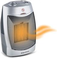 🔥 aerohome 1500w / 750w ceramic portable space heater - indoor electric heater with overheat &amp; tip over protection - personal room heater with thermostat control - ideal for home bedroom and office use logo