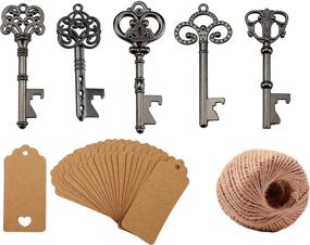 img 4 attached to 🔑 Yansanido Pack of 50 Skeleton Key Bottle Openers - Perfect Wedding Favors, Baby Shower Gifts, and Party Keepsakes in 5 Stylish Black Designs