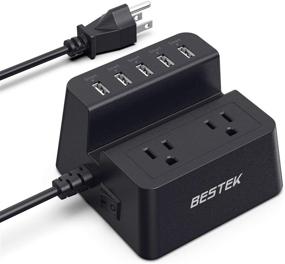 img 4 attached to 🔌 Ultimate Power Solution: BESTEK 40W 8A 5-Port USB Charging Station with Surge Protection and 2-Outlet Power Strip