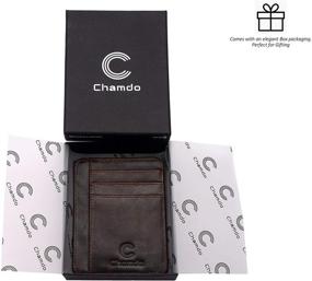 img 1 attached to 👝 Chamdo Minimalist Wallets: Sleek and Stylish Genuine Leather Wallet for Men's Dark Accessories