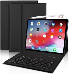 img 4 attached to 🔌 iPad Pro 12.9 Keyboard Case 2018 (3rd Gen): Detachable Wireless Keyboard Stand, Magnetic Folio Case, Auto Wake/Sleep – Black