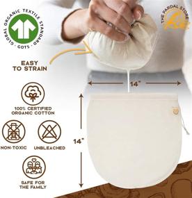 img 3 attached to 🥛 2022 NEW - 6 Pcs 14"x14" Nut Milk Bag - 100% Organic Unbleached Cotton Cheesecloth Bags/Food Strainer, Nut Milk Bag Reusable for Oat Milk, Almond Milk, Cheese Making, Celery Juice