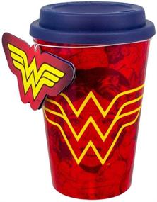 img 1 attached to 🦸 Wonder Woman Travel Mug: 450ML Soft Plastic Reusable Commuter Cup, Insulated Coffee & Tea Flask, Easy Clean, Keeps Drinks Hot – Spill & Leak Proof Multicolour Design