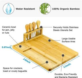 img 3 attached to 🧀 Bamboo Cheese Board Set - Knife and Serving Supplies for Food Service Equipment & Supplies