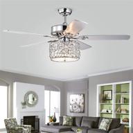 52-inch crystal ceiling fan with lights chrome chandelier, 5 reversible blades, remote control, 3 speeds, ideal for indoor, living room, decoration ceiling fans логотип