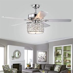 img 4 attached to 52-inch Crystal Ceiling Fan with Lights Chrome Chandelier, 5 Reversible Blades, Remote Control, 3 Speeds, Ideal for Indoor, Living Room, Decoration Ceiling Fans