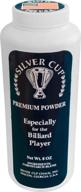 8 ounce shaker bottle of premium 🎱 silver cup billiard/pool hand chalk - enhance your game! logo