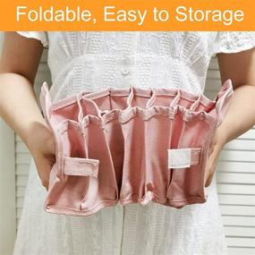 img 1 attached to 👙 Coopay Underwear Sock Organizer: Foldable Closet Drawer Divider for Bra Panties Ties Socks Clothes Storage - 3 Set (Pink)