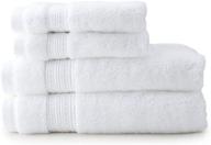 optimized search: new charisma soft 100% hygro cotton 4-piece hand & washcloth towel set - one size, white logo