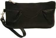 🌈 stylish piel leather rainbow wristlet in black for women, one size: a perfect fashion accessory! logo