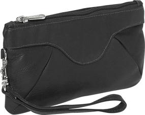 img 1 attached to 🌈 Stylish Piel Leather Rainbow Wristlet in Black for Women, One Size: A Perfect Fashion Accessory!