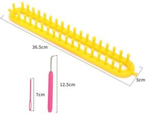 img 3 attached to 🧶 Katech Rectangular Knitting Loom Set - 36.5 cm Long Yellow Plastic Weaving Loom for Knitting Lovers: Scarf Hats Shawl Making Tools DIY Crocheting Craft Kit with Crochet Hook and Plastic Needle