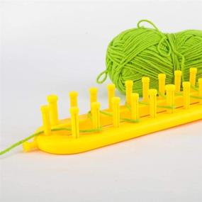 img 1 attached to 🧶 Katech Rectangular Knitting Loom Set - 36.5 cm Long Yellow Plastic Weaving Loom for Knitting Lovers: Scarf Hats Shawl Making Tools DIY Crocheting Craft Kit with Crochet Hook and Plastic Needle
