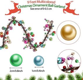 img 3 attached to 🎄 Multicolored Christmas Ornament Garland with 9 Feet Bulb Balls - Vibrant Hanging Baubles for Colorful Christmas Tree, Fireplace, and Wreath Decoration